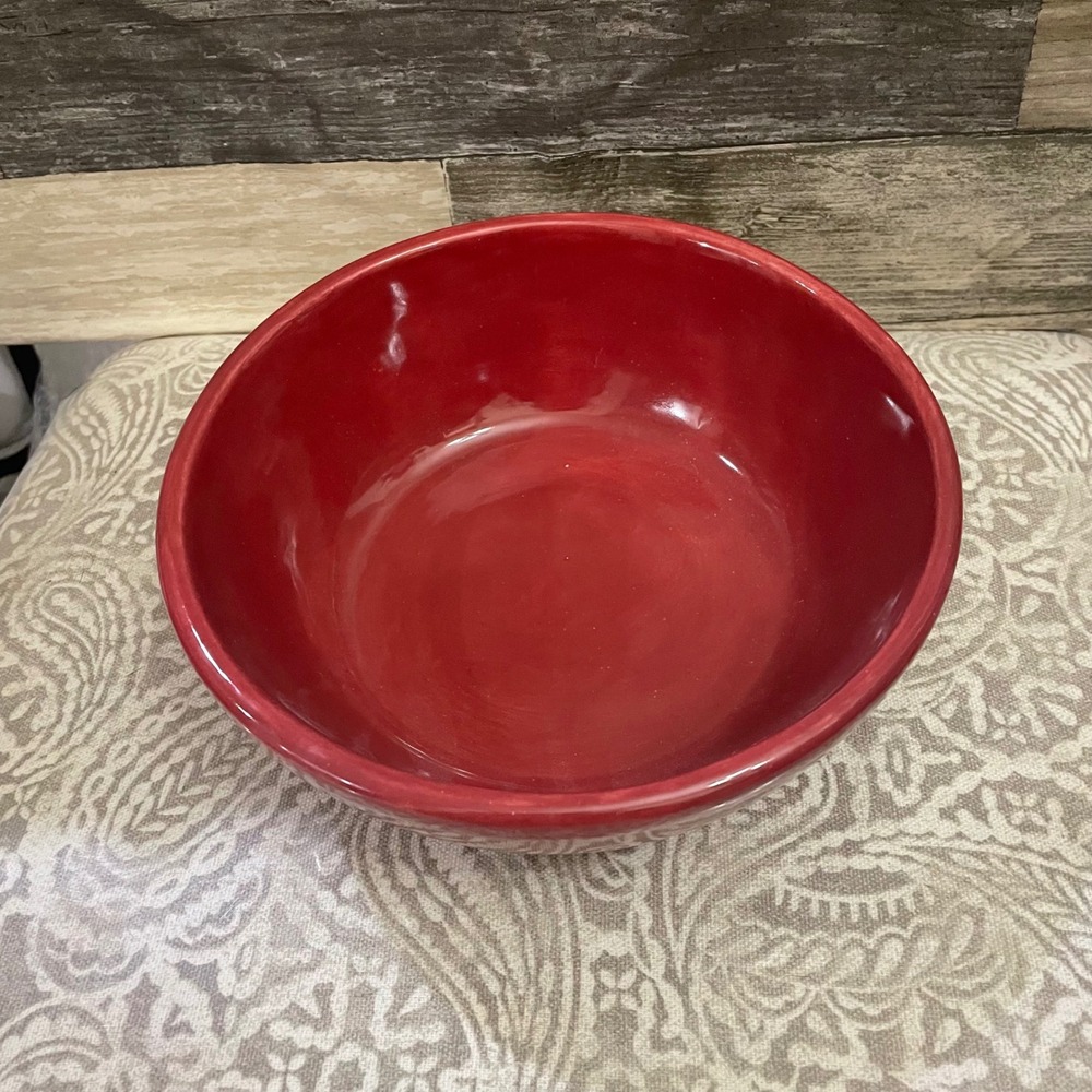Pottery Barn Sausalito Red Serving Bowl Stoneware 7.5 Inch